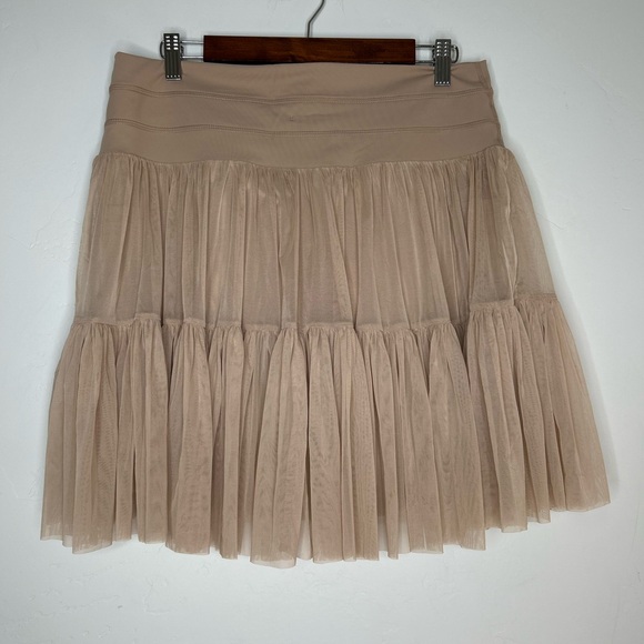 Popflex Pirouette Skort Beige Size 1X Athleisure Tennis Pickleball Tulle - Picture 2 of 11